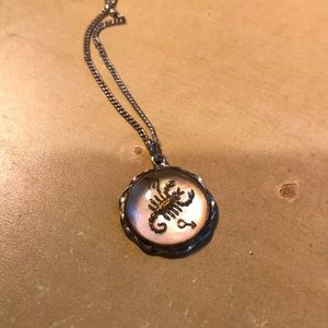 vintage Sterling silver Scorpio pendant necklace